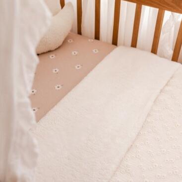 Ledikant Teddydeken • Broderie Hydrofiel Ecru