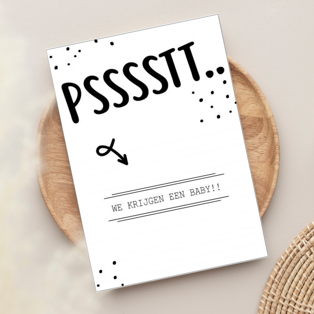 kraskaart psssstt baby wij krijgen een baby