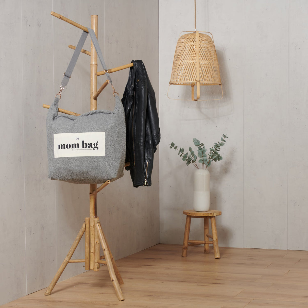 Mom Bag Teddy Bouclé • Grijs