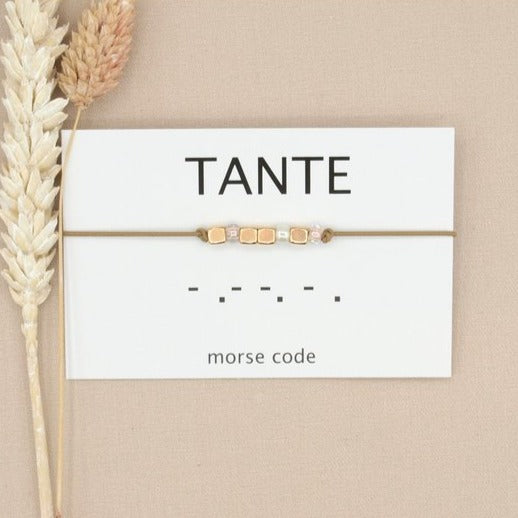 Tante Armband • Rosé Goud • Morse Code