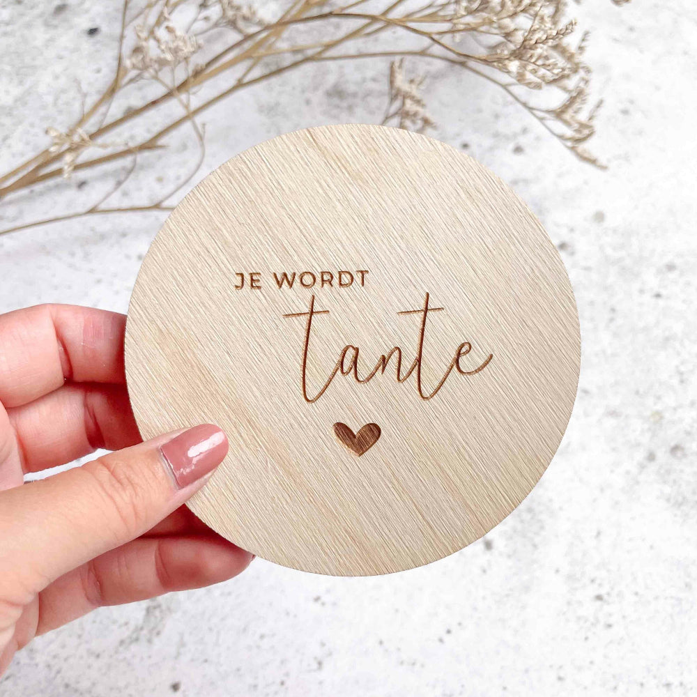 houten cirkel je wordt tante