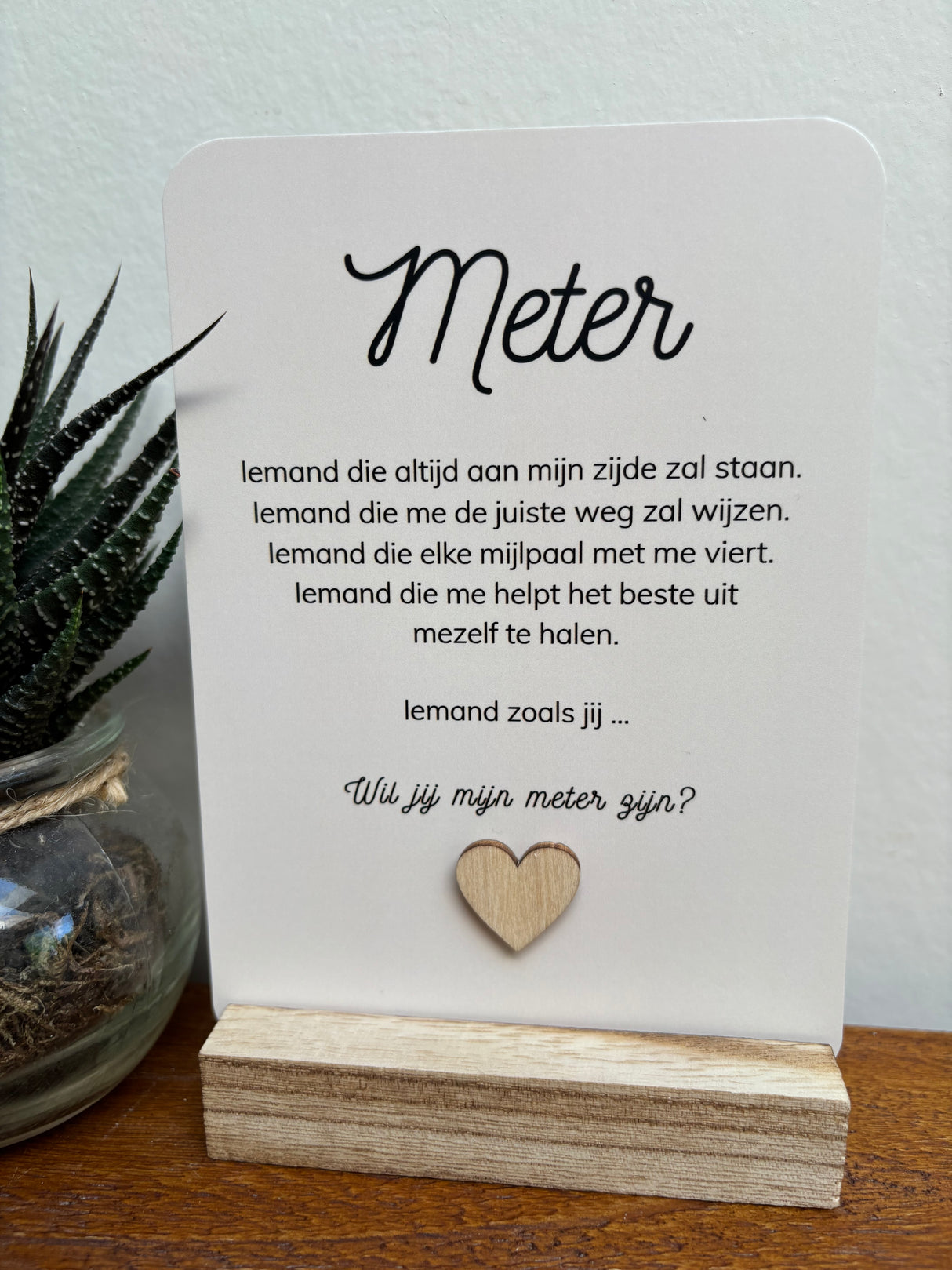 Ansichtkaart Meter • Houten Hartje