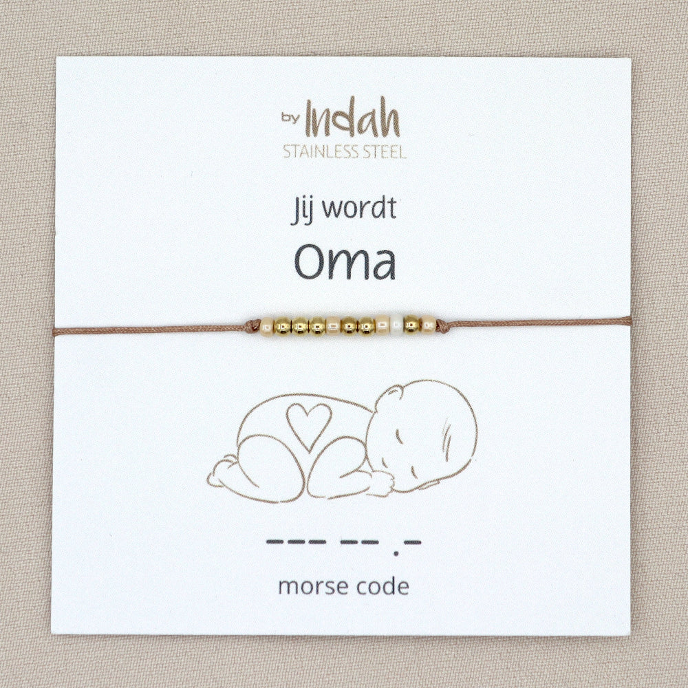 je wordt oma armband morse code