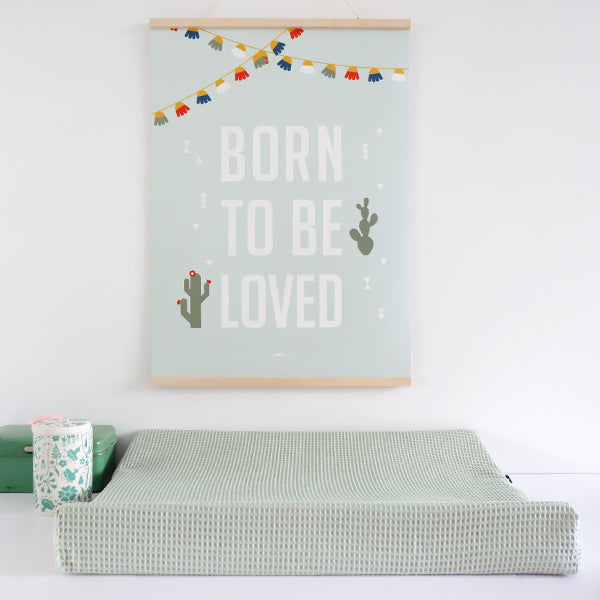 Aankleedkussenhoes Wafelstof Basis Babykamer • Old Green - HelloBaby.be