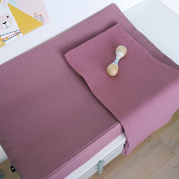 Aankleedkussenhoes Wafelstof • Oud Paars