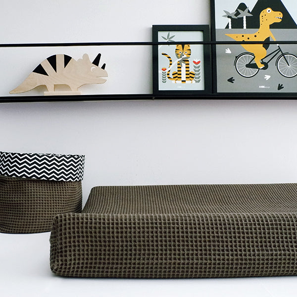 Aankleedkussenhoes Wafelstof Basis Babykamer • Vintage Groen - HelloBaby.be