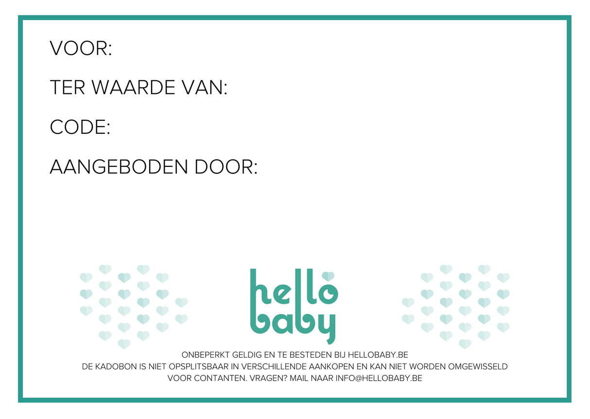 Kadobon €25 - HelloBaby.be