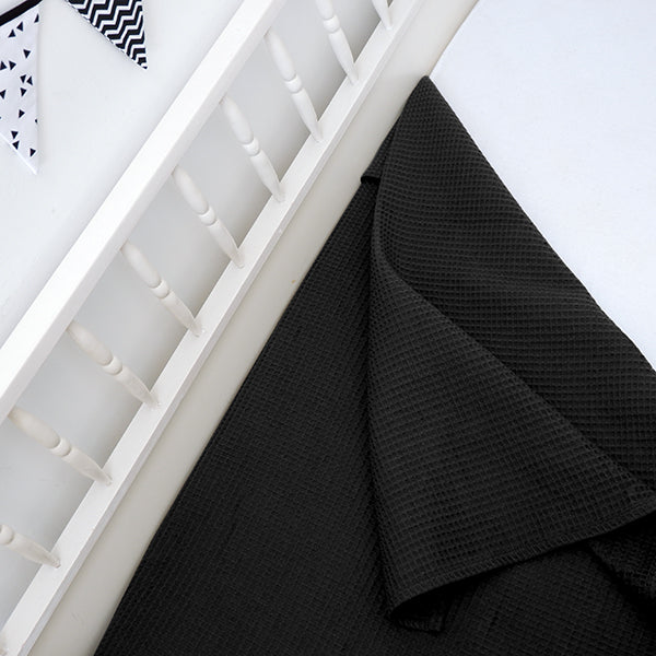 Ledikant Deken Wafelstof • Zwart