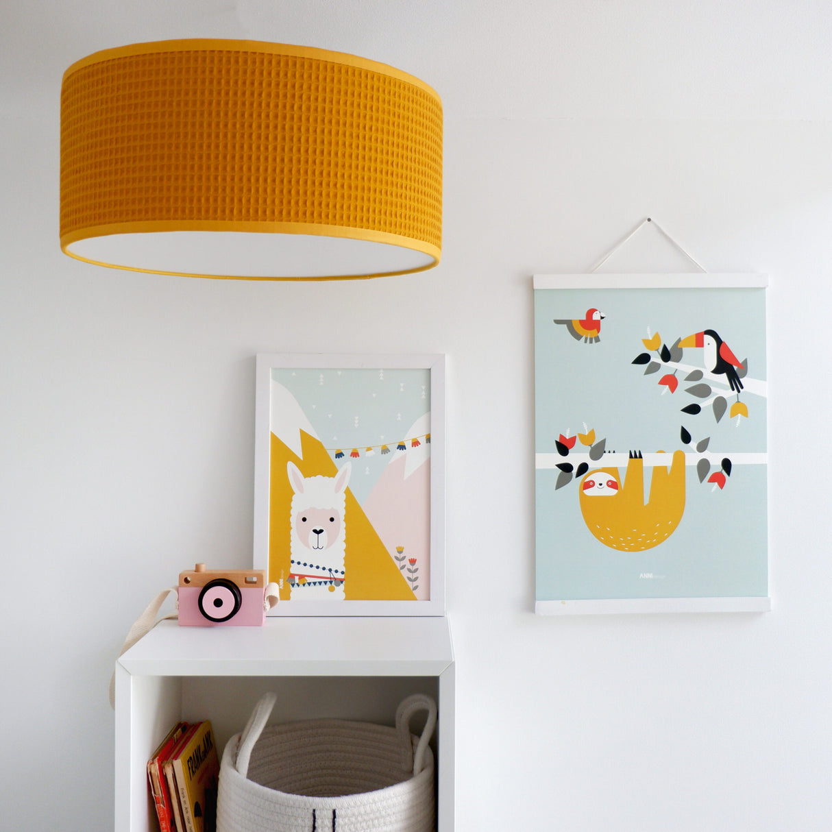 Plafondlamp Wafelstof • Oker - HelloBaby.be