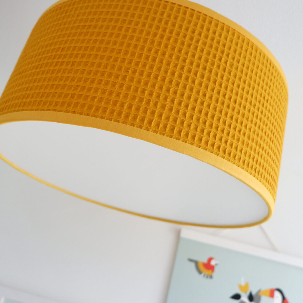 Plafondlamp Wafelstof • Oker - HelloBaby.be
