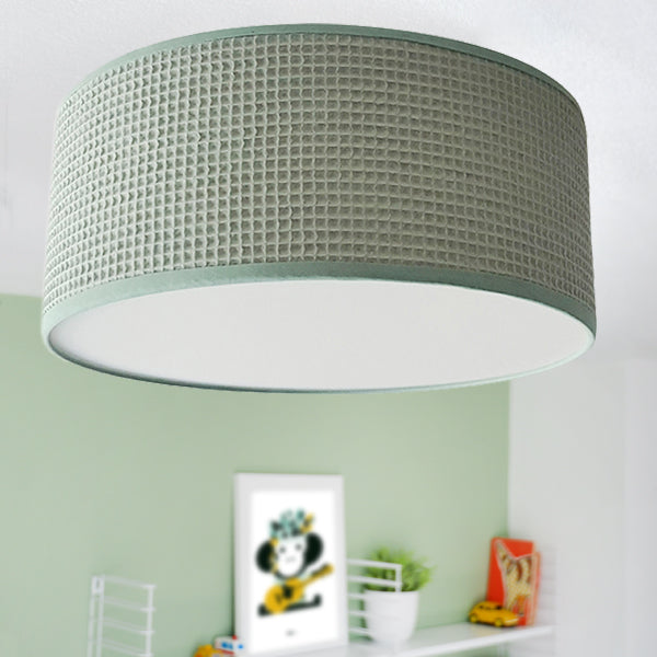 Plafondlamp Wafelstof • Old Green - HelloBaby.be