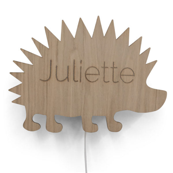 Wandlamp met naam | Egel - HelloBaby.be