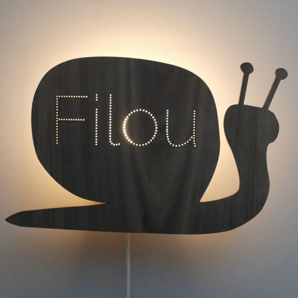 Wandlamp met naam | Slak - HelloBaby.be