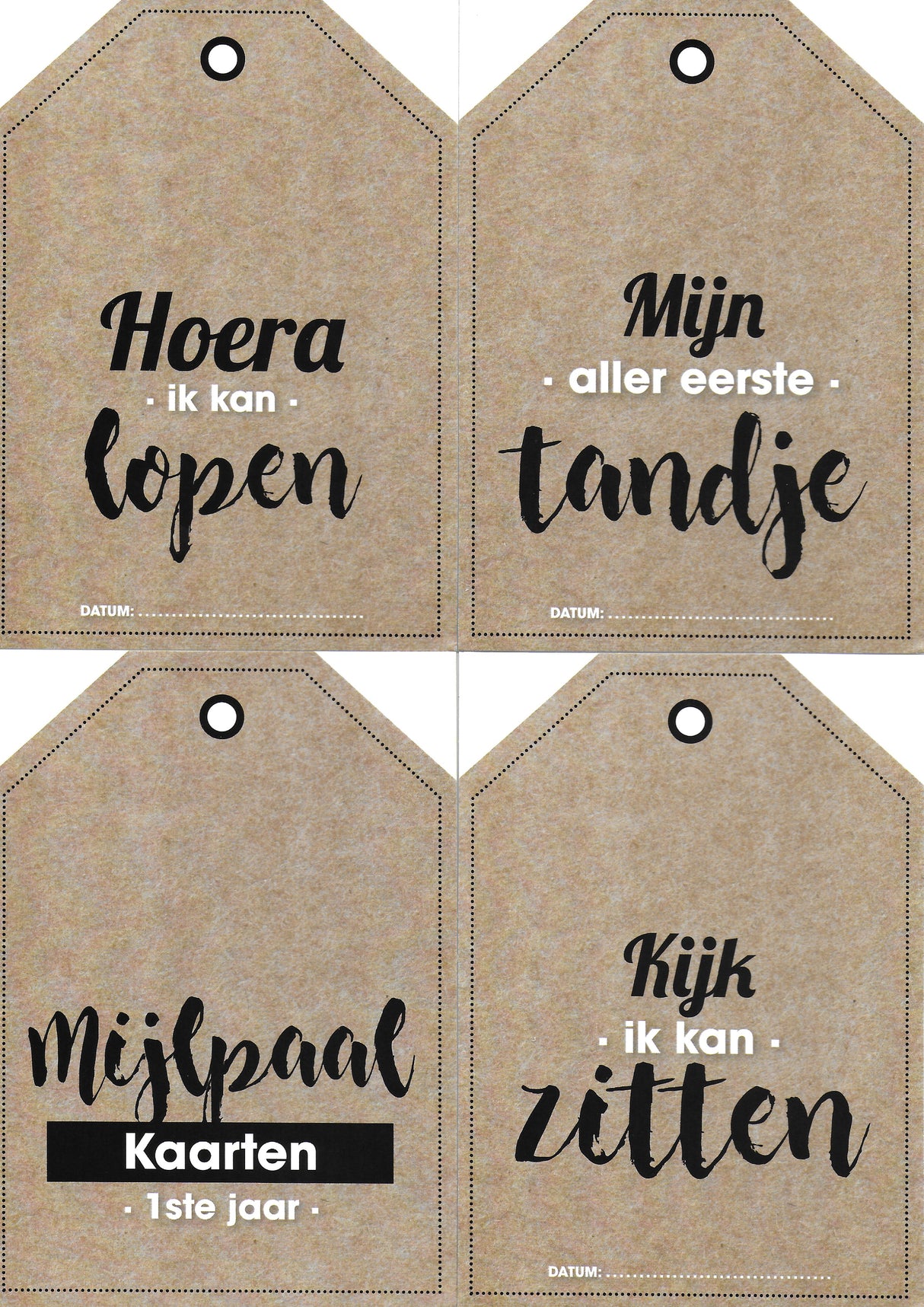 Mijlpaallkaarten '1ste jaar' (labels) - HelloBaby.be