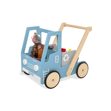 houten loopwagen blauw