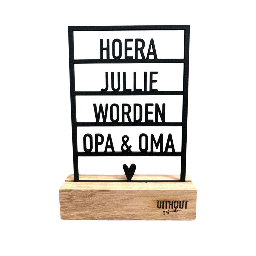 Houten Frame • Hoera Jullie Worden Opa & Oma