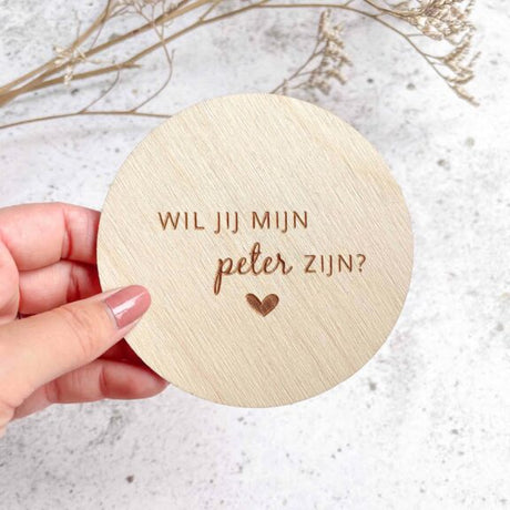 houten cirkel wil jij mijn peter zijn