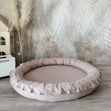 speelmat rond roze powder pink moje babymat babyspeelkleed playnest speeltapijt