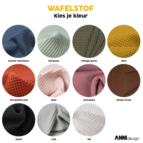 Aankleedkussenhoes Wafelstof • Kies Je Kleur - HelloBaby.be