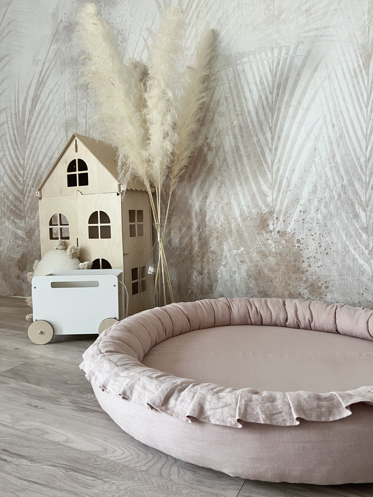 Speelmat Rond • Linnen • Powder Pink