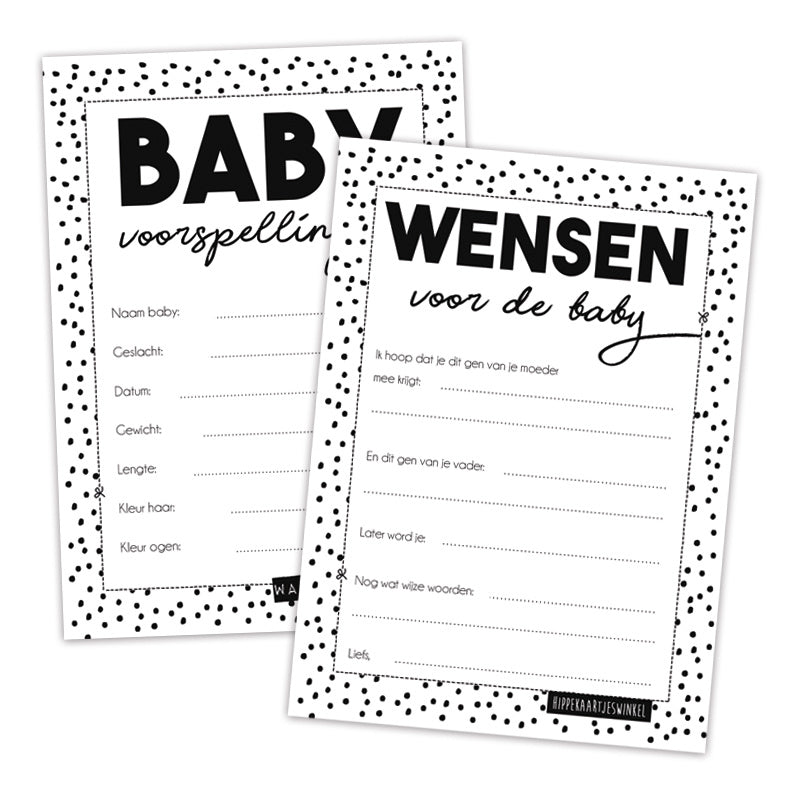 Baby invul kaartjes | zwart/wit (10 stuks) - HelloBaby.be