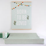 Aankleedkussenhoes Wafelstof Basis Babykamer • Old Green - HelloBaby.be