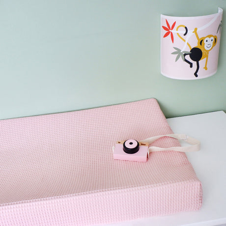 Aankleedkussenhoes Wafelstof Basis Babykamer • Roze - HelloBaby.be