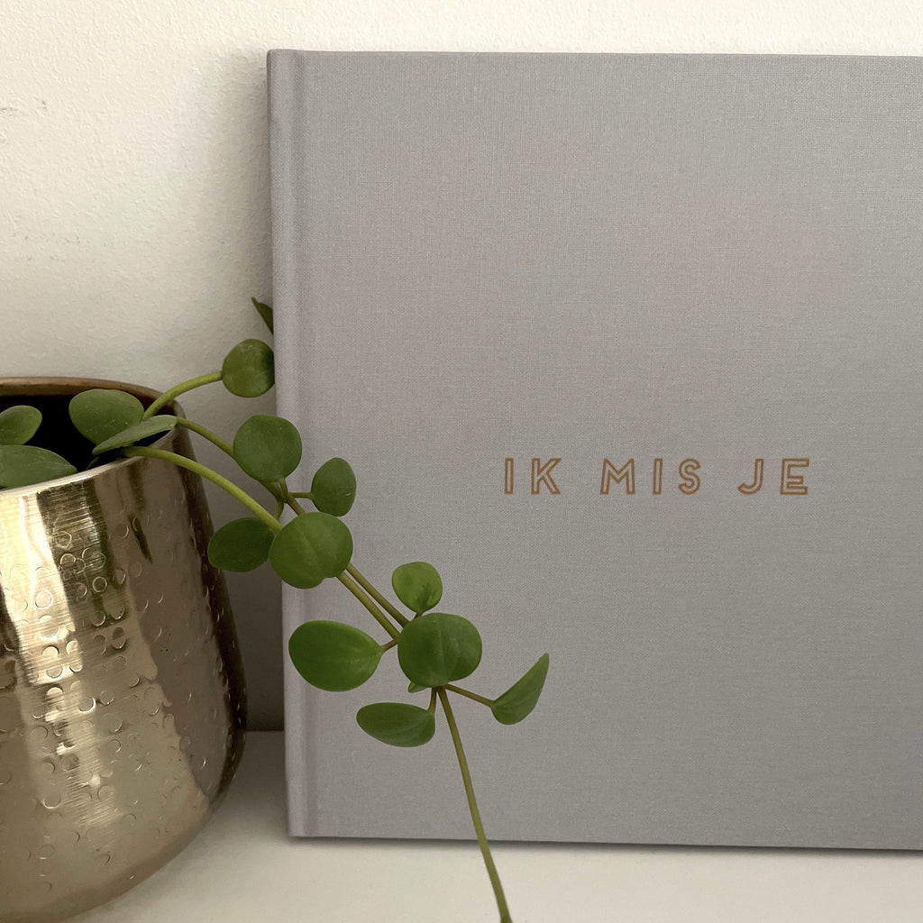 Invulboek Linnen • Ik Mis Je (zwangerschapsverlies)