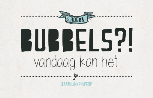 Wenskaart "hoera bubbels?" - HelloBaby.be