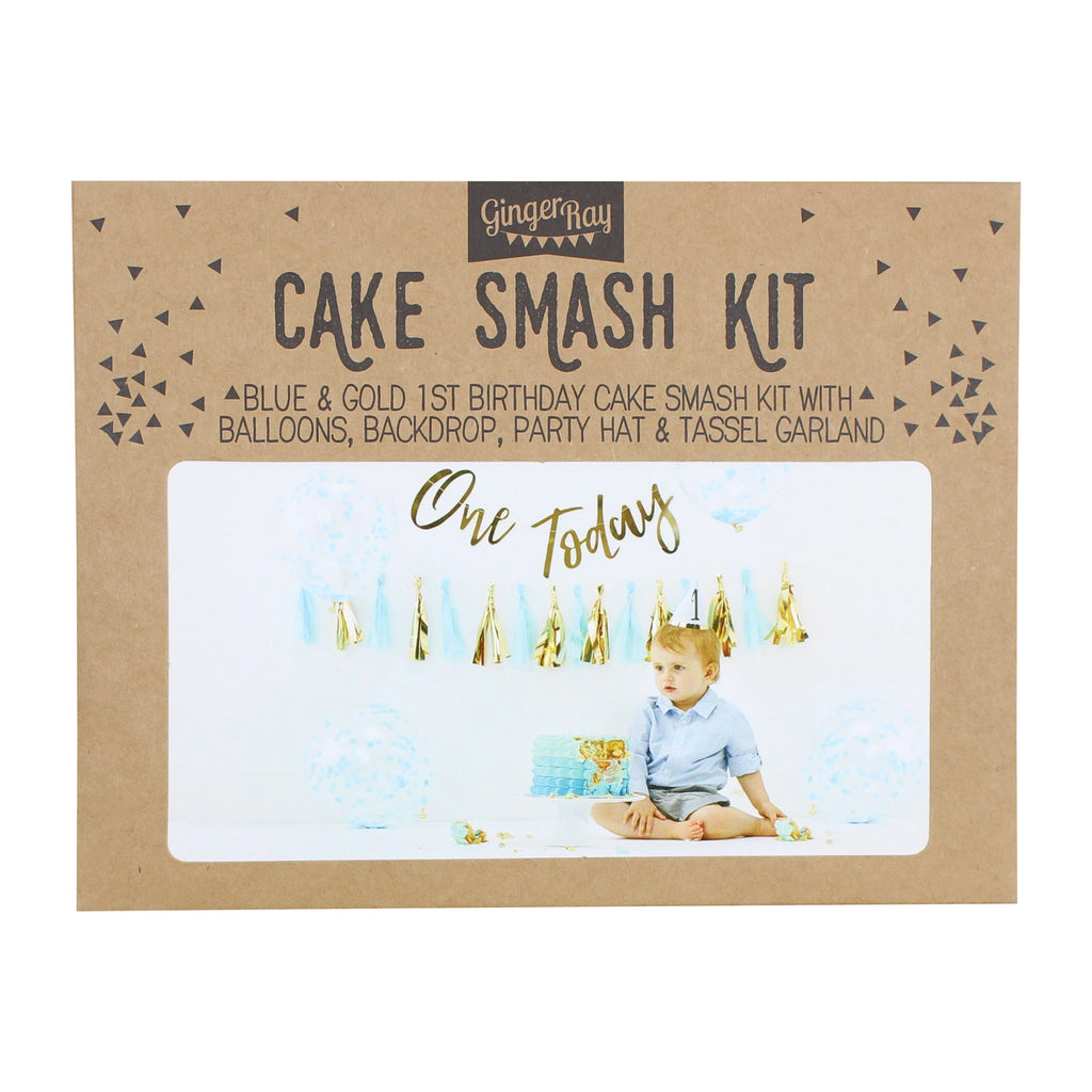 Smash Cake • Birthday Kit • Blue (8 stuks)