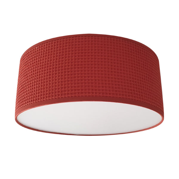 Plafondlamp Wafelstof • Terracotta Rood - HelloBaby.be