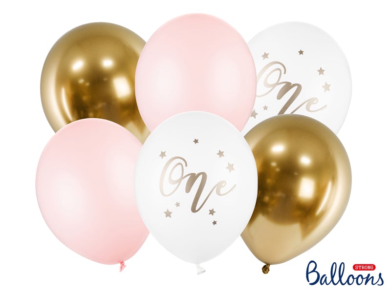 Ballonnen Set • 1ste verjaardag • Pink (6 stuks)