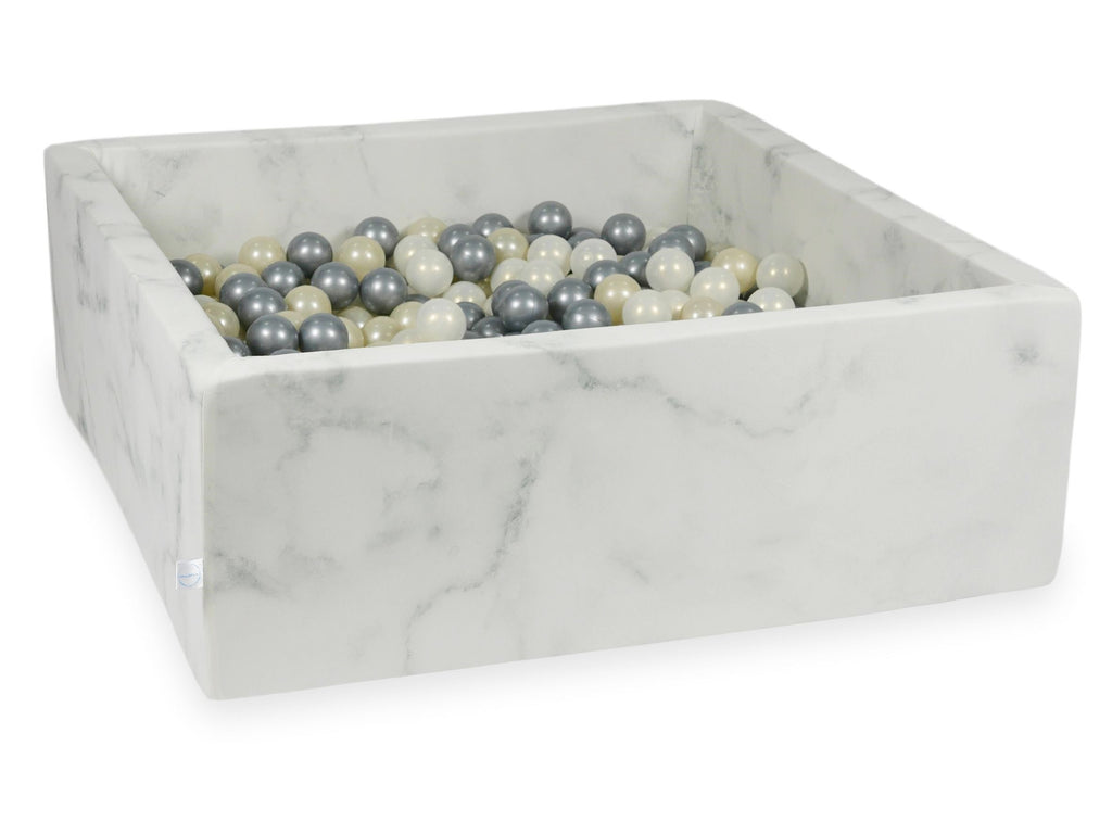 Marble ballenbad Moje • Vierkant 110 x 110 x 40 cm • Inclusief 400 of 600 ballen diameter 7 cm - HelloBaby.be